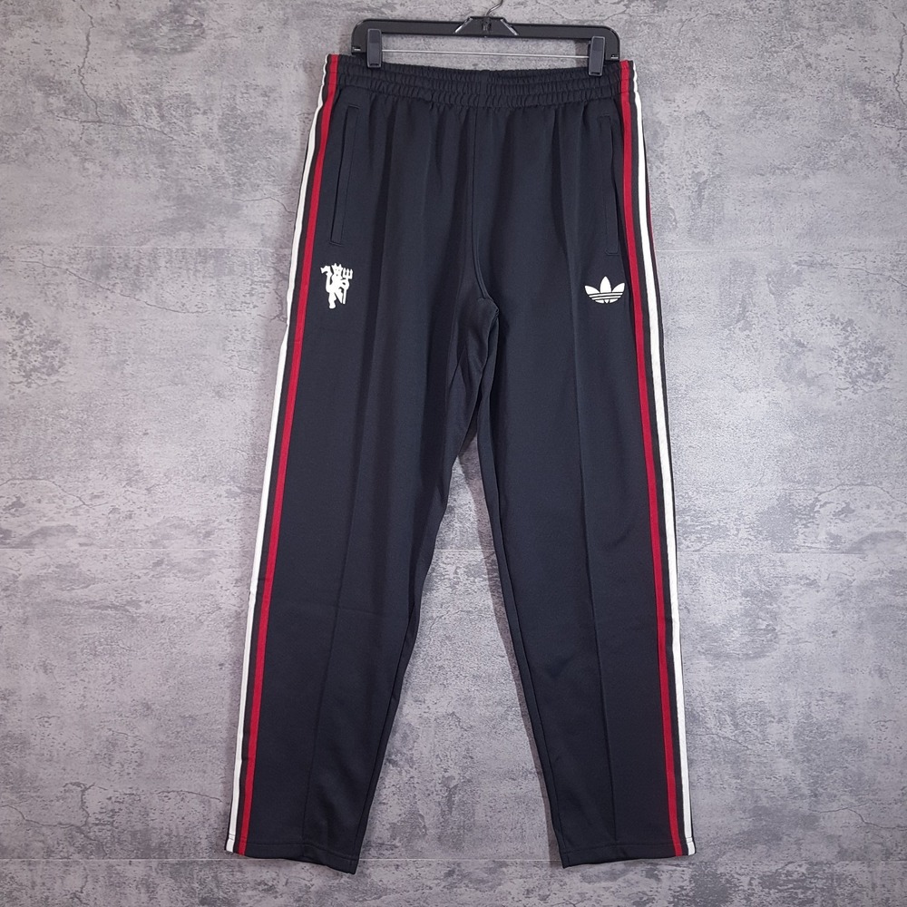 ADIDAS Manchester United Track Pants Mens LARGE Black JM5560